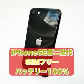 iPhoneSE 第二世代 64GB ブラック SIMフリー【バッテリー100%】
