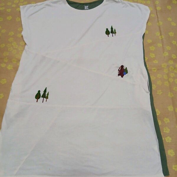 グラニフ チュニック Tシャツ ワンピース 刺繍 森のくま