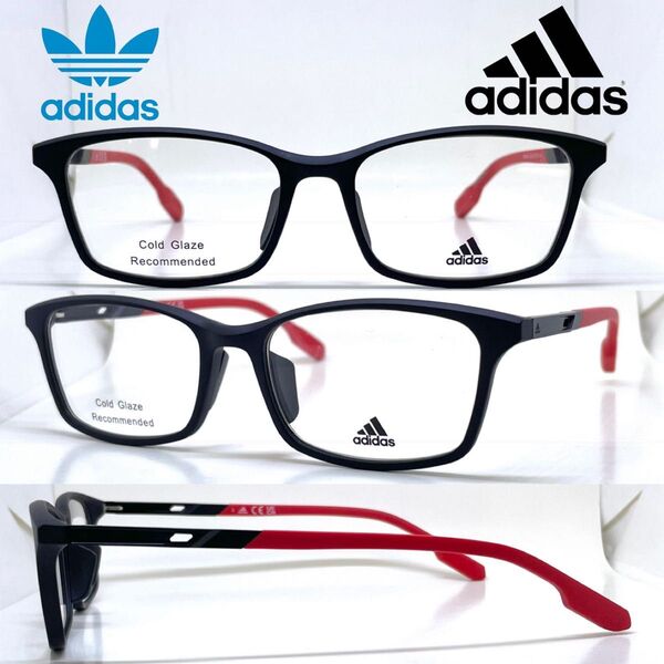 adidas アディダス スポーツ メガネ フレーム SP5090-D SP5090-D/V 02A ブラックマット/レッド 眼鏡