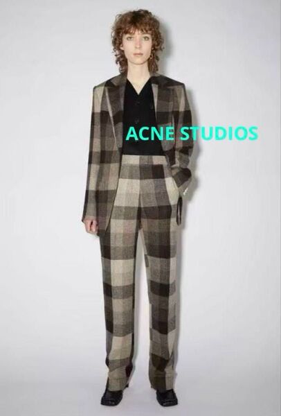 ACNE STUDIOS アクネストゥディオズ チェック パンツ ブラウン ウール
