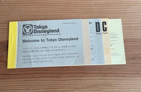 東京ディズニーランド 使いかけ入場券 チケット 1986年頃 ビッグ10 チケットブック 当時もの 使用済 TDL ミッキー