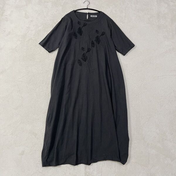 美品◆FUGA FUGAのワンピース 佐藤繊維 リネン エンブロイダリー
