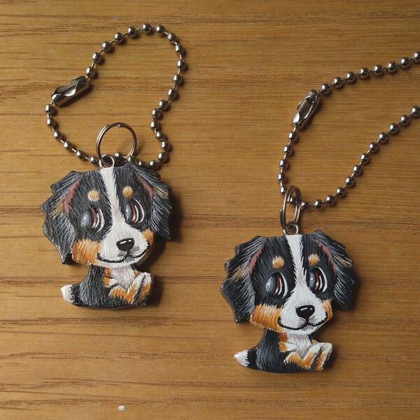 バーニーズマウンテンドッグ・小さいキーホルダー2個セット バッグチャーム ハンドメイド 雑貨 犬 犬雑貨 アクセサリー