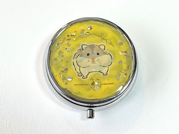 イエロー ハムスター 小物入れ ピルケース ハンドメイド レジン