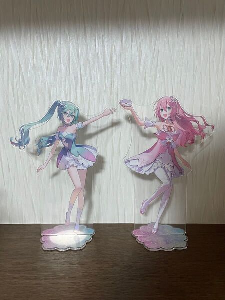 初音ミクシリーズ プラチナムザッカ ビッグクリアスタンド 初音ミク 巡音ルカ