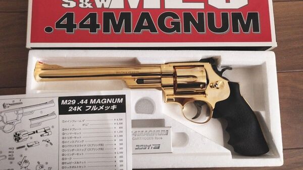 コクサイ M29 8-3/8 インチ 24K SMG 金属 モデルガン マグナム S&W リボルバー ホーグ 実物 グリップ