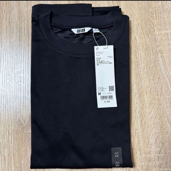ユニクロU エアリズムコットンオーバーサイズTシャツ Mサイズ ブラック 黒