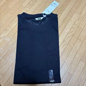 ユニクロU エアリズムコットンオーバーサイズTシャツ ブラック Lサイズ 黒