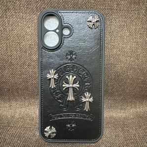 iPhone 16 ケース レザー 十字架