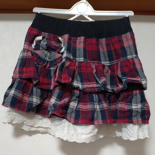 子供服 ショートパンツ チェック柄 女の子キュロットスカート 130サイズ スカート チェック