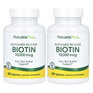 新品2個 サステインドリリース 持続放出 ビオチン10000mcg 90粒 ビタミンB ネイチャーズプラス 10mg 明日発送可