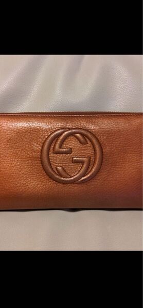 GUCCI グッチ ラウンドファスナー長財布 GGインターロッキングダークオレンジ
