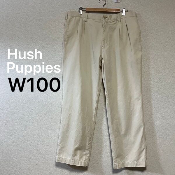 ハッシュパピー チノパン 2タック W100 オフホワイト