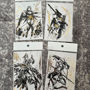 新品未開封4種セット NIKKE 墨絵金箔ポストカード