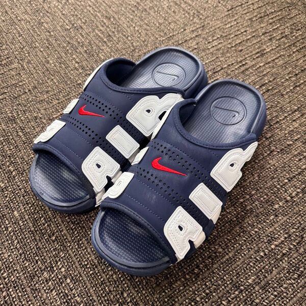 【美品】Nike Air More Uptempo Slide ネイビー28cm ナイキ NIKE