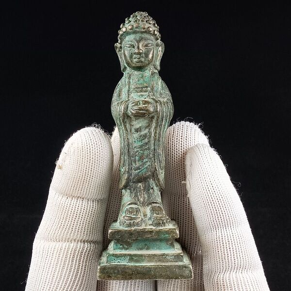 仏教古美術 青銅 細工 晋代特徴 悲哀の表情 釈迦像 仏壇 置物 希少