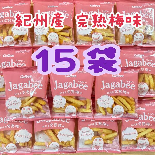 【新品未開封】Jagabee 紀州産完熟梅味 15袋セット じゃがビー
