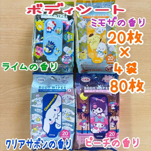 サンリオ キャラクター ボディシート 2種セット 汗ふきシート 汗拭きシート