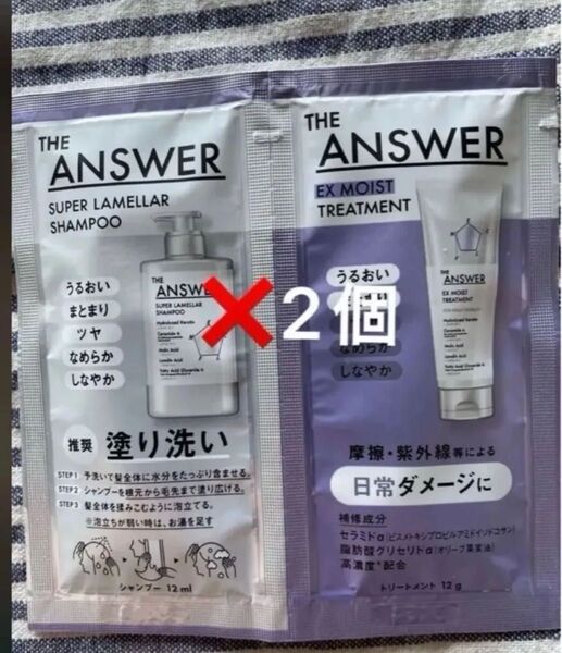 花王ジアンサー THE ANSWER シャンプー&トリートメント パウチ2個 新品