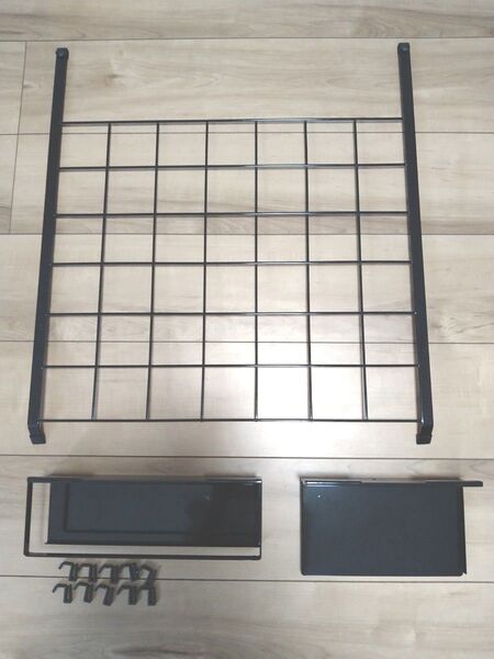 山崎実業 タワー レンジフードメッシュパネル/ワイドラック/調味料ストッカーラック 3点セット フック10個付き