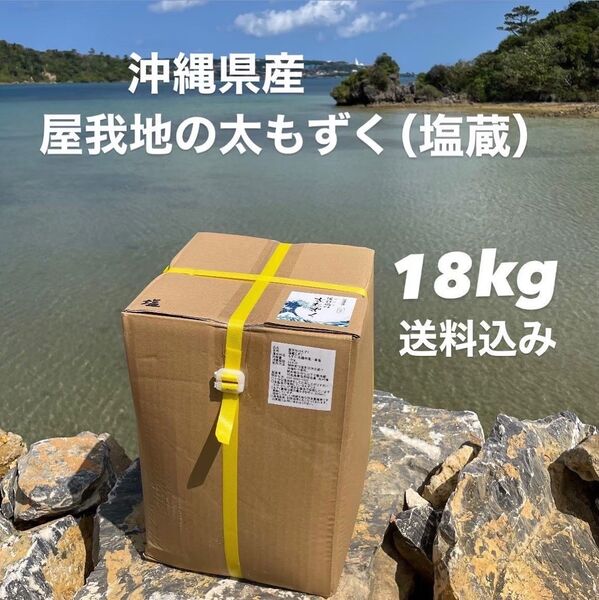 2025年産☆漁師直送!お買い得品!沖縄県産太くて長~い屋我地の塩蔵太もずく18kg 送料無料 沖縄特産品