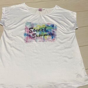新品★Shawnee★ラッシュガードTシャツM ショーニー ロゴ刺繍 SweetSummer半袖Tシャツ 白