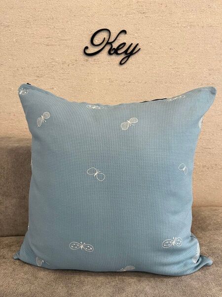 ミナペルホネン ハンドメイド クッションカバー★choucho ライトブルー