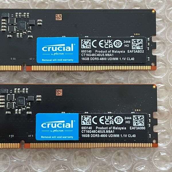 Crucial DDR5-4800 16GB×2枚 合計32GB デスクトップ用メモリ