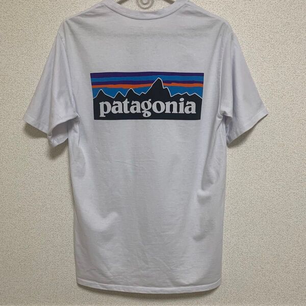 【patagonia】パタゴニア レスポンシビリティ ポケット付 半袖 Tシャツ ホワイト xs バックプリント