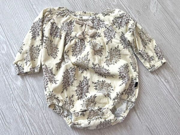 tete a tete テータテート バースデイ 花柄長袖ロンパース 80