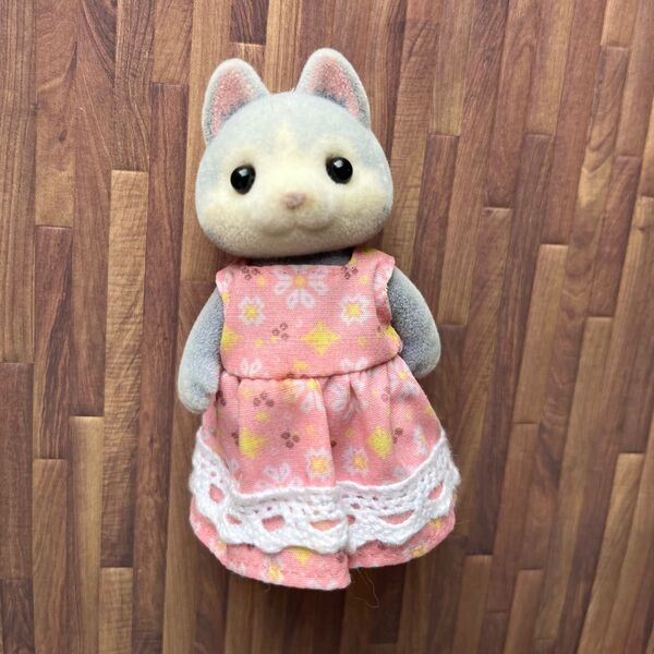 シルバニアファミリー ハスキーのお母さん 花柄ワンピース ピンク