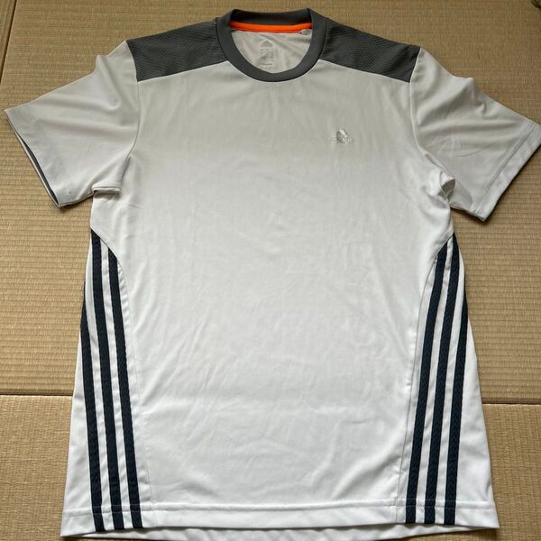 adidas メンズ Tシャツ ホワイト×グレー Mサイズ