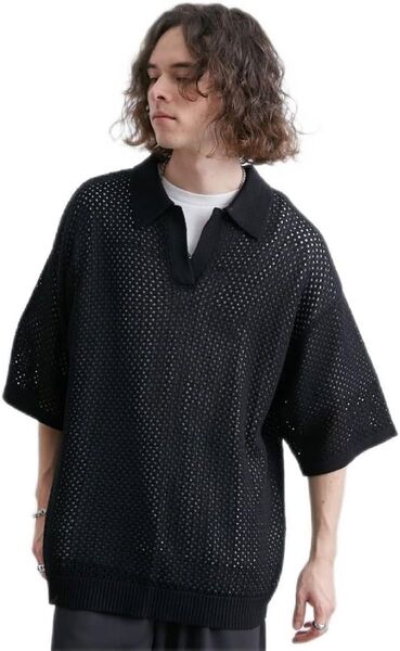 ジュンレッド JUNRed プルオーバー メッシュニットハーフスリーブプルオーバー メンズ Lサイズ