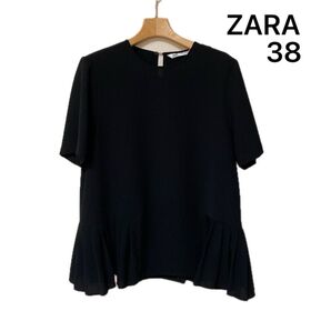 ZARA トップス プリーツ ブラック 黒 法事 フォーマル 冠婚葬祭 38
