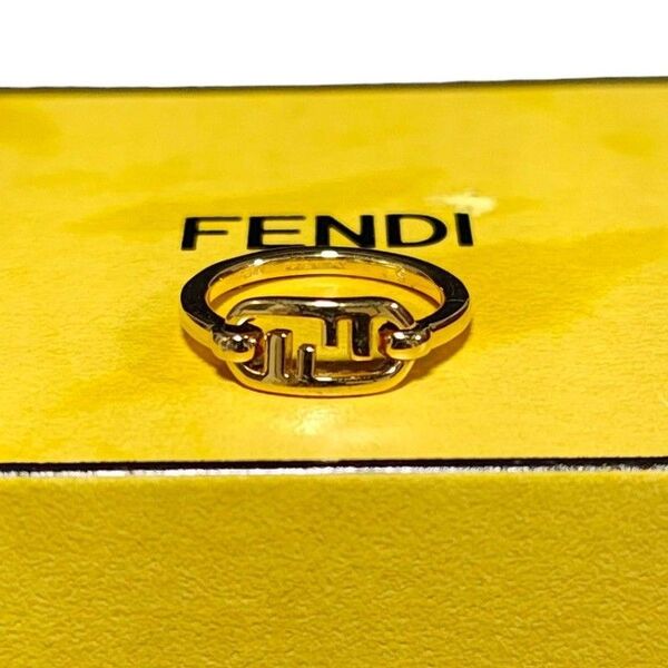 FENDI フェンディ FFロゴ オーロック リング ゴールド S 8.5号 指輪