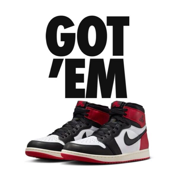 【新品黒タグ有】NIKE AIR JORDAN 1 RETRO HIGH OG BLACK TOE ナイキ つま黒 28.5cm