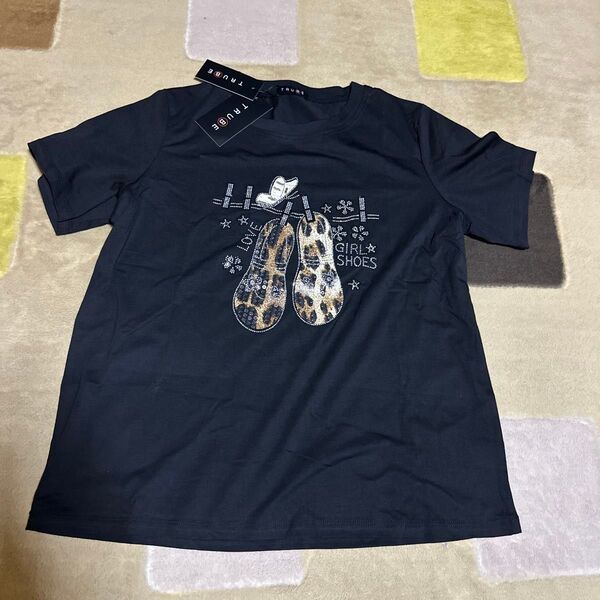 Tシャツ レディース トップス カットソー 半袖 黒 ブラック 未使用