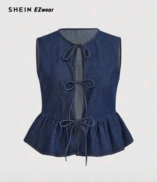 SHEIN デニムフリルベスト 3XL