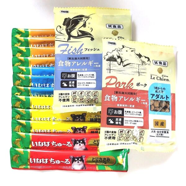 いなば ちゅ〜る とりささみバラエティ12本 & ル・シアン 試食品 2袋 ドッグフード おやつ