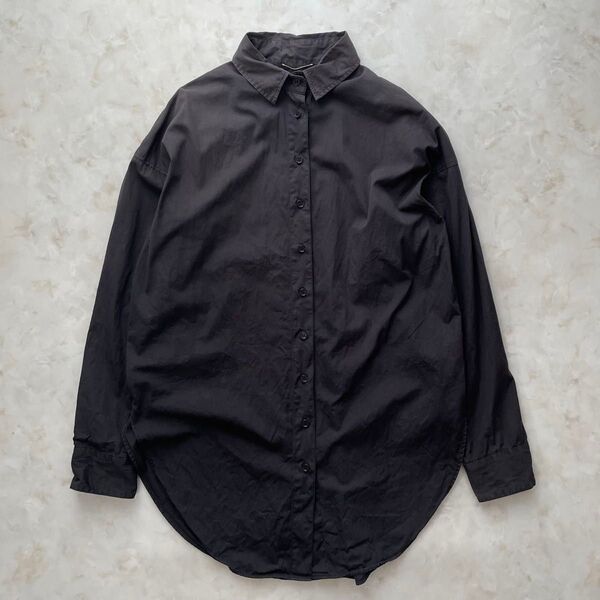 L'Appartement Deuxieme Classe オーバーサイズシャツ ブラウス 長袖 ドロップショルダー ブラック 黒
