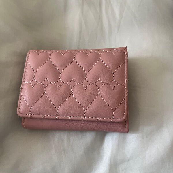 ミニ 三つ折財布 がま口 ピンク
