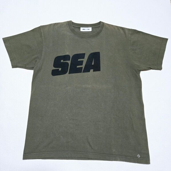 SNKRDUNK × WIND AND SEA ウィンダンシー コラボ Tシャツ カーキ L
