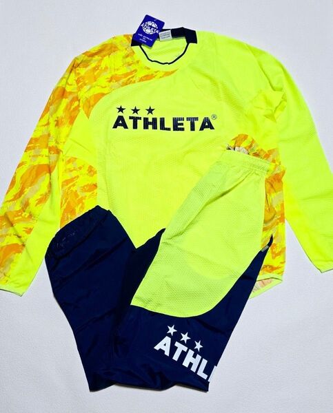 【未使用】ATHLETA サッカー ピステスーツ ナイロン上下セットアップ