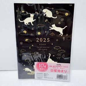 amifa 2025年 B6月間ダイアリー 日曜始まり 10月始まり