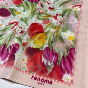 renoma PARIS ハンカチ ピンク系 チューリップ柄