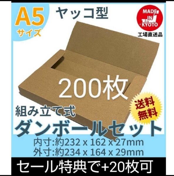 ネコポスクリックポストゆうパケット定形外郵便 A5ヤッコ型200枚
