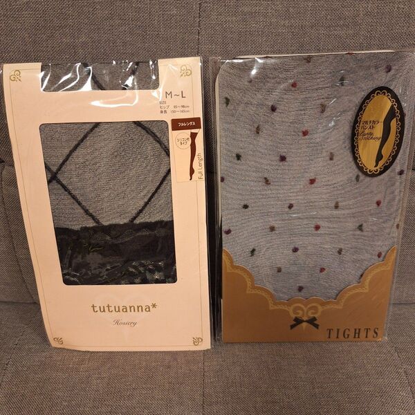 tutuanna ストッキング タイツ マルチカラーパンスト M L 黒