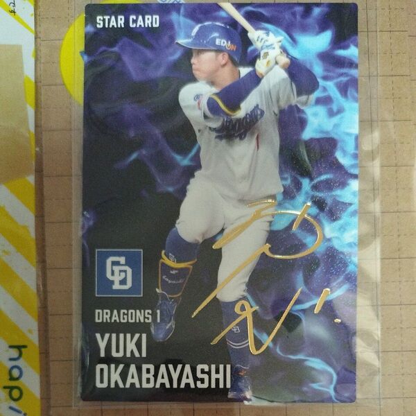 カルビー プロ野球チップス 中日ドラゴンズ 岡林勇希 金箔サイン入り スターカード