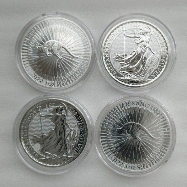 1オンス銀貨 2種 4枚 ファインシルバー 純銀
