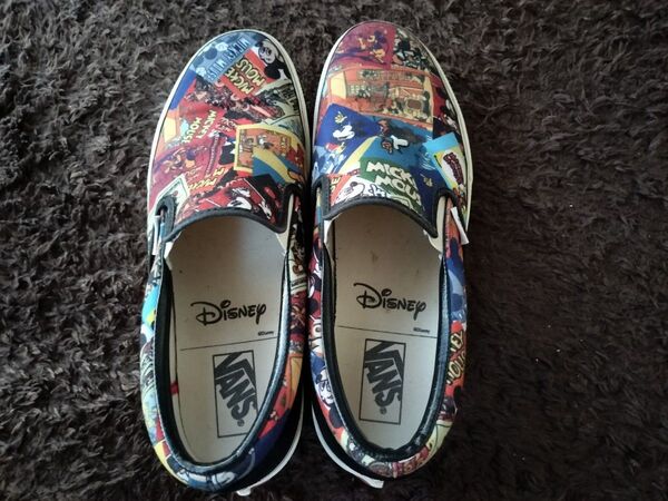 VANS × Disney コラボスニーカー ミッキーマウス 総柄 28cm&15cm